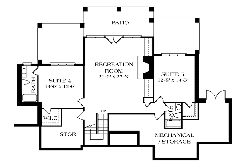 Architectural House Design - Floor Plan - Lower Floor for Country House Plan #453-227 - 5 bed, 5.5 bath