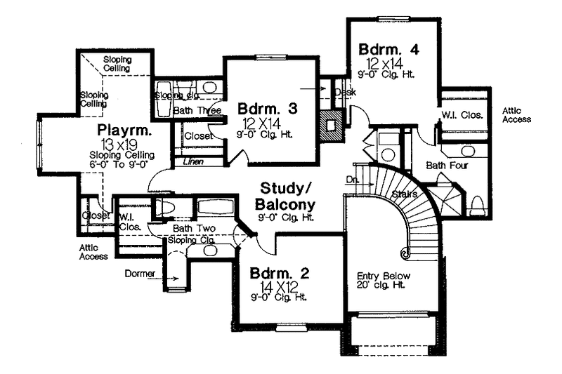 Home Plan - Floor Plan - Upper Floor for Country House Plan #310-1032 - 5 bed, 5 bath