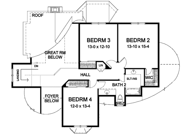 Home Plan - Traditional Floor Plan - Upper Floor Plan #328-423
