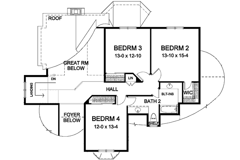 Dream House Plan - Floor Plan - Upper Floor for Traditional House Plan #328-423 - 4 bed, 2.5 bath