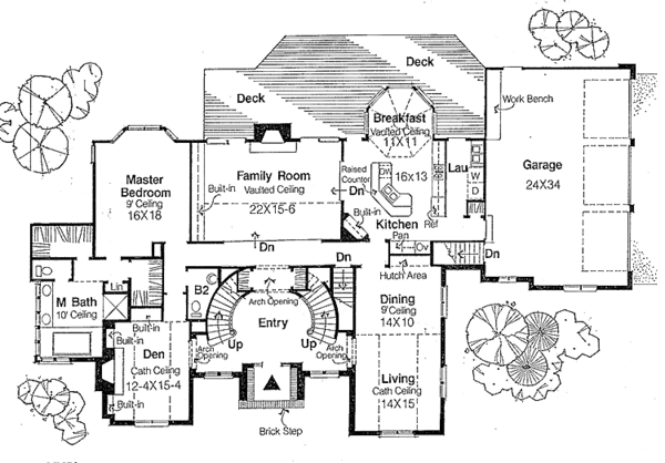 Architectural House Design - Traditional Floor Plan - Main Floor Plan #334-128