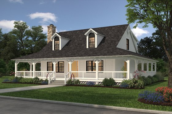 Farmhouse Exterior - Front Elevation Plan #72-110