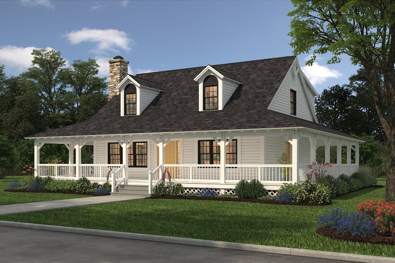 Dream House Plan - Farmhouse Exterior - Front Elevation Plan #72-110