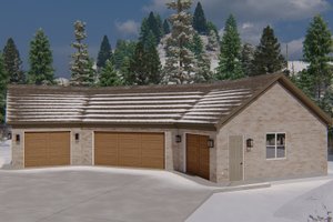 Exterior - Front Elevation 3 for European House Plan #1060-167, 0 bath