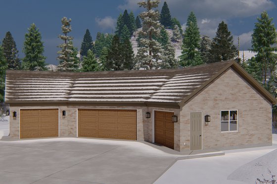 Exterior - Front Elevation 3 for European House Plan #1060-167, 0 bath