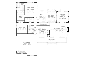 Floor Plan - Main Floor for Country House Plan #929-513 - 3 bed, 2 bath