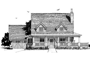 Exterior - Front Elevation 3 for Country House Plan #942-50 - 3 bed, 3.5 bath