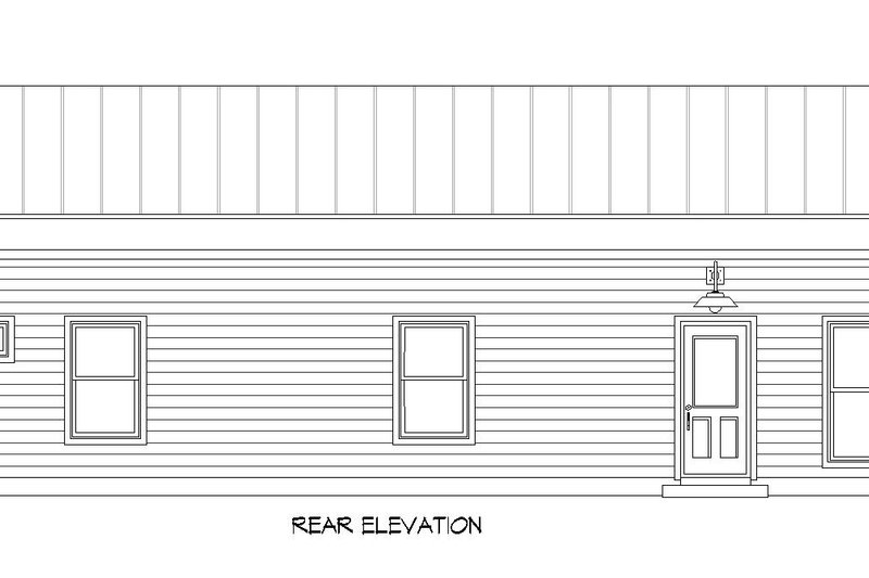 House Blueprint - Exterior - Rear Elevation for Modern House Plan #932-844 - 1 bed, 1.5 bath