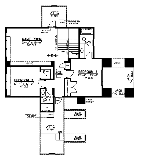 House Design - Country Floor Plan - Upper Floor Plan #1019-18