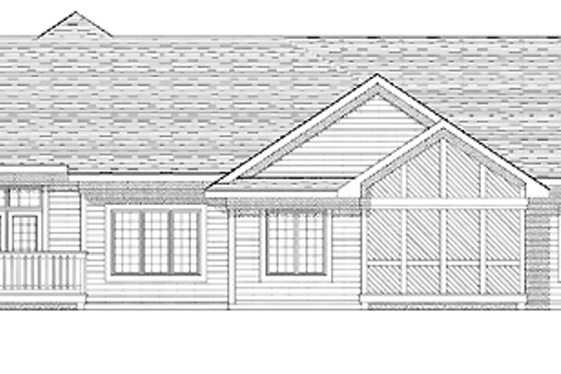 Dream House Plan - Exterior - Rear Elevation for Ranch House Plan #70-1397 - 5 bed, 3 bath