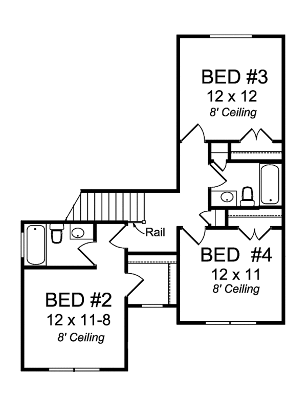 House Plan Design - Traditional Floor Plan - Upper Floor Plan #513-2134
