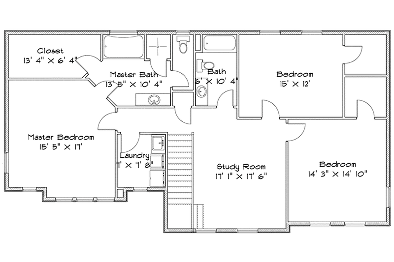 House Plan Design - Floor Plan - Upper Floor for Traditional House Plan #1060-32 - 5 bed, 3.5 bath