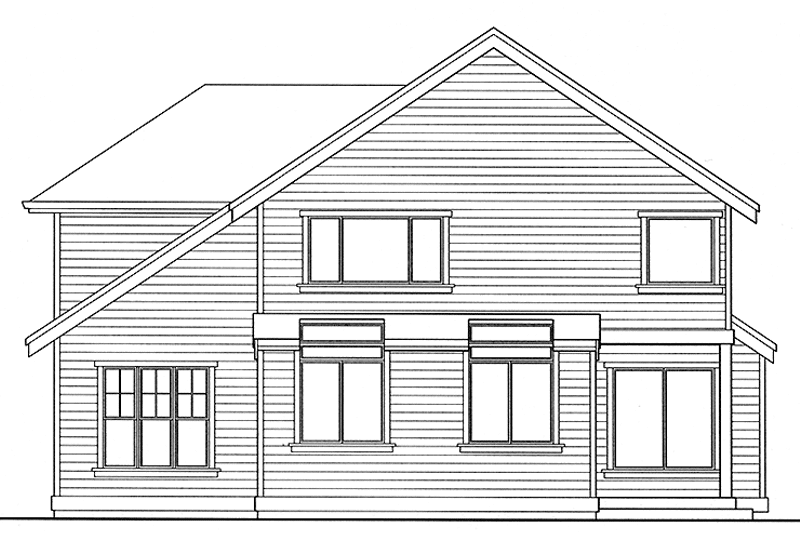 Home Plan - Exterior - Rear Elevation for Craftsman House Plan #132-316 - 3 bed, 2.5 bath