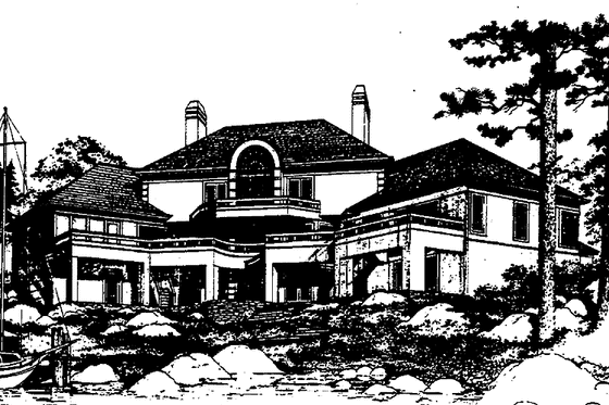 Exterior - Front Elevation 3 for European House Plan #30-259 - 4 bed, 2.5 bath
