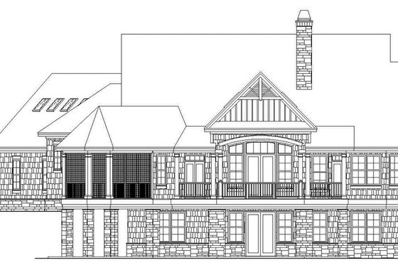 Exterior - Rear Elevation 5 for Craftsman House Plan #929-970 - 4 bed, 4 bath