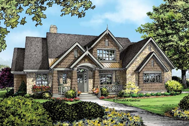 Dream House Plan - European Exterior - Front Elevation Plan #929-954