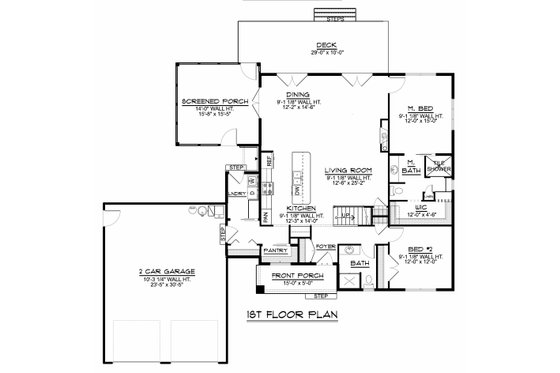Floor Plan - Main Floor for Beach House Plan #1064-128 - 3 bed, 3 bath