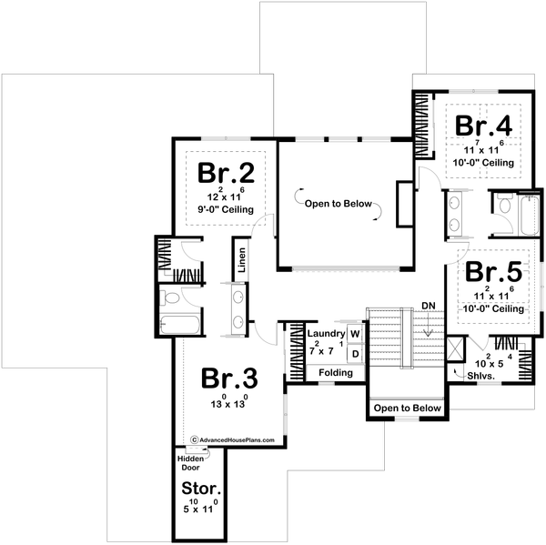 House Blueprint - Cottage Floor Plan - Upper Floor Plan #455-408