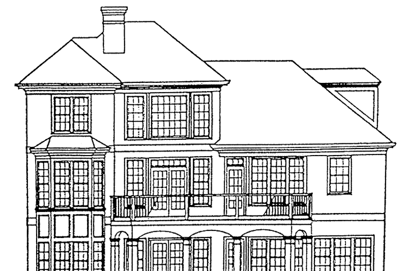 House Blueprint - Exterior - Rear Elevation for Colonial House Plan #429-106 - 3 bed, 2.5 bath