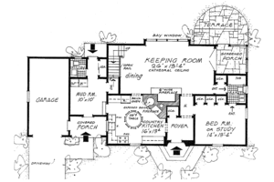 Floor Plan - Main Floor for Colonial House Plan #315-120 - 3 bed, 2.5 bath