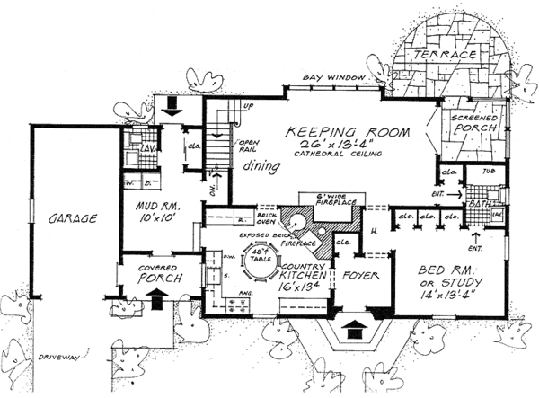 Architectural House Design - Colonial Floor Plan - Main Floor Plan #315-120
