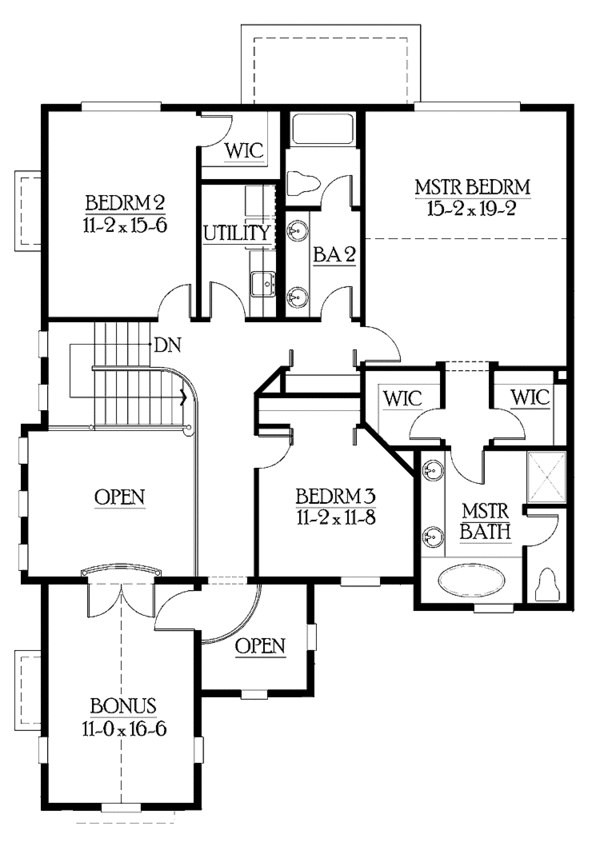 Home Plan - Craftsman Floor Plan - Upper Floor Plan #132-319