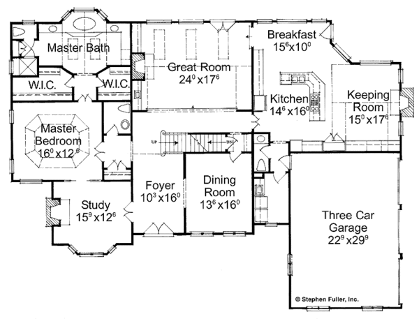 Architectural House Design - European Floor Plan - Main Floor Plan #429-134