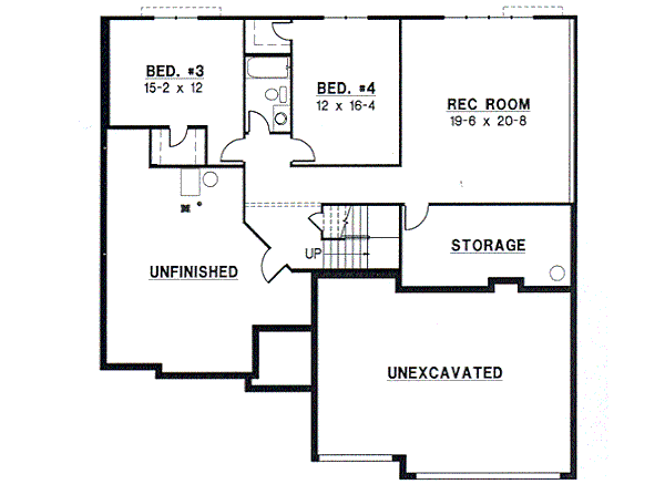 Traditional Floor Plan - Lower Floor Plan #67-352