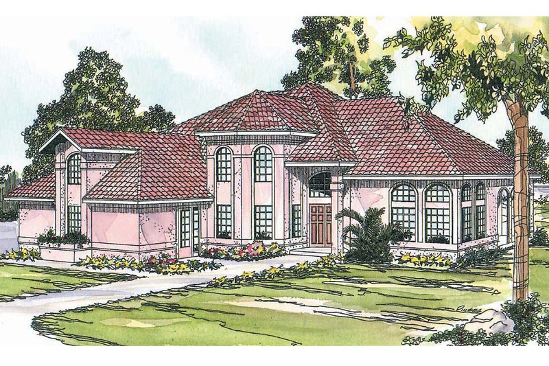 Dream House Plan - Mediterranean Exterior - Front Elevation Plan #124-645