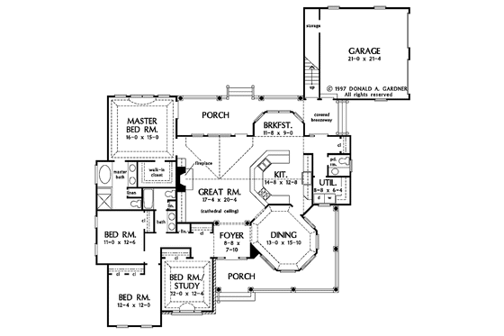 Floor Plan - Main Floor for Country House Plan #929-348 - 4 bed, 2.5 bath