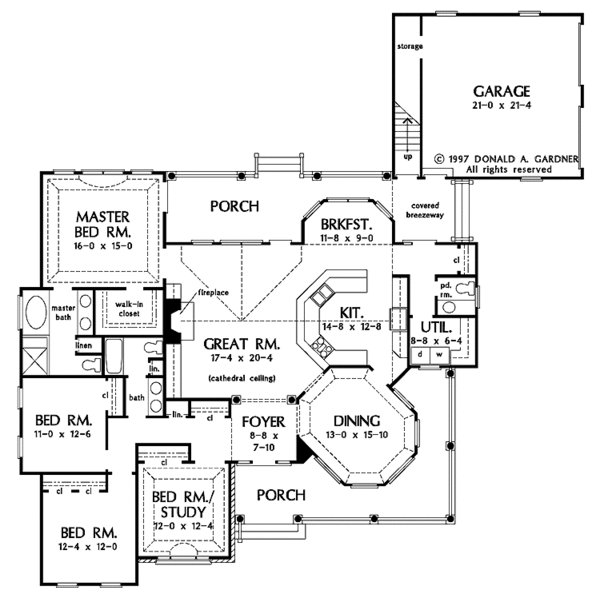 House Design - Country Floor Plan - Main Floor Plan #929-348