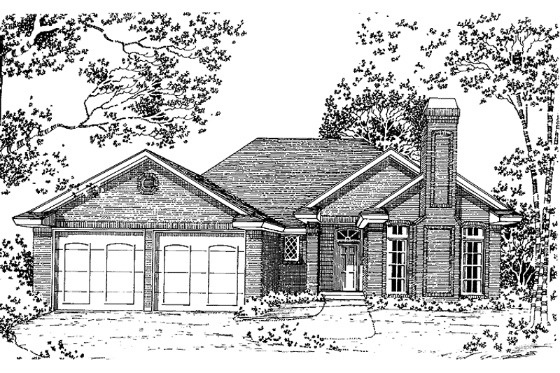 Dream House Plan - Exterior - Front Elevation 3 for Ranch House Plan #310-1221 - 3 bed, 2 bath