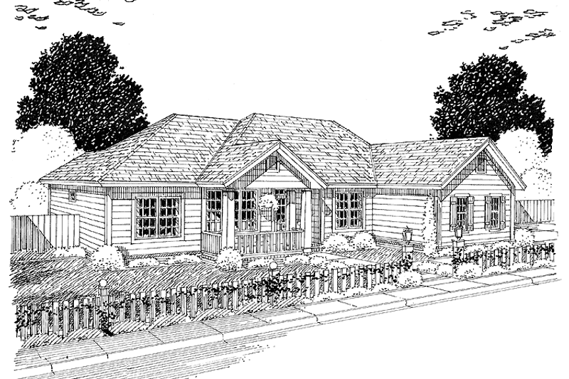 Home Plan - Exterior - Front Elevation 3 for Traditional House Plan #513-2154 - 3 bed, 2 bath