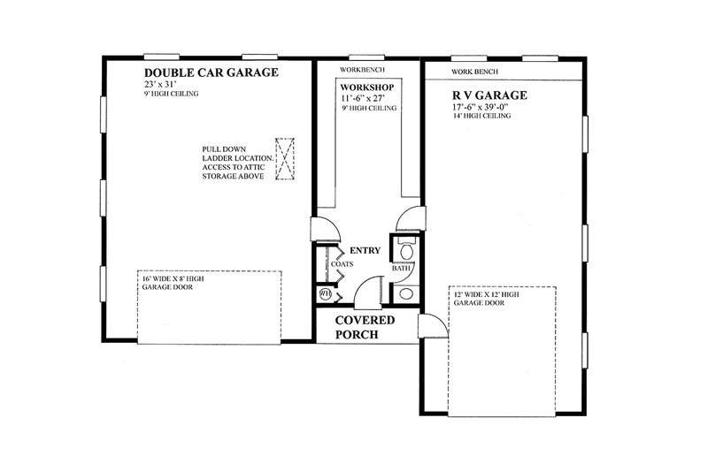 Architectural House Design - Floor Plan - Main Floor for Country House Plan #118-138, 0.5 bath