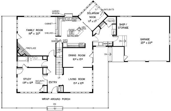 House Plan Design - Traditional Floor Plan - Main Floor Plan #60-998