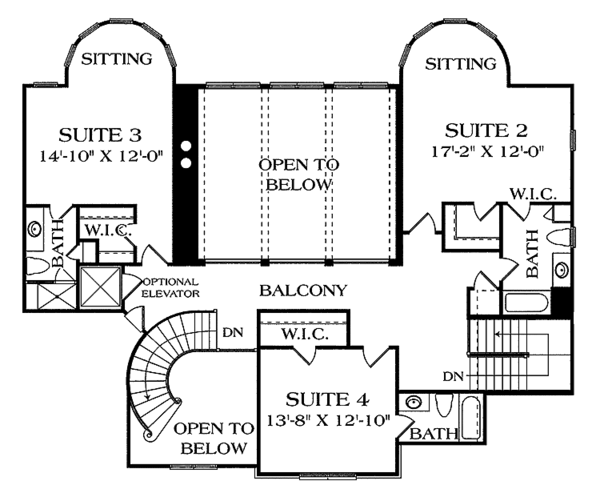 Dream House Plan - Craftsman Floor Plan - Upper Floor Plan #453-459