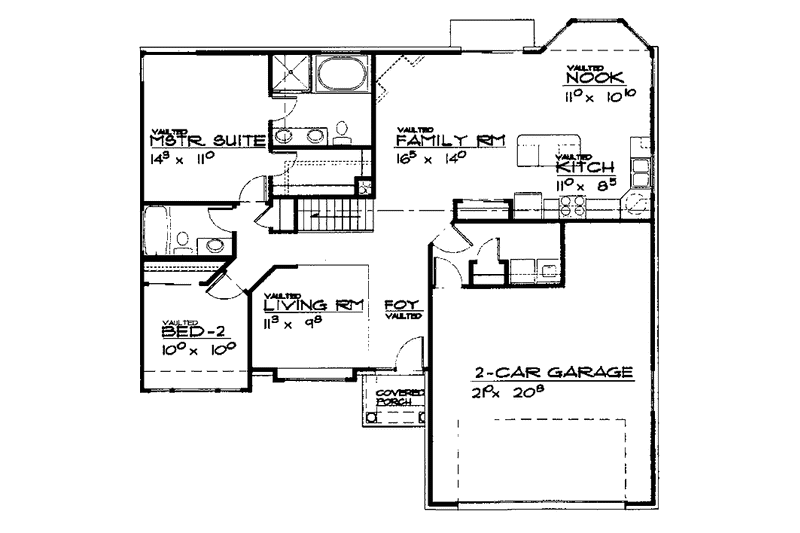Home Plan - Floor Plan - Main Floor for Traditional House Plan #308-271 - 2 bed, 2 bath