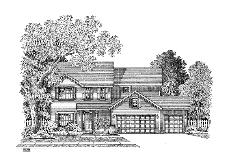 House Blueprint - Colonial Exterior - Front Elevation Plan #999-80