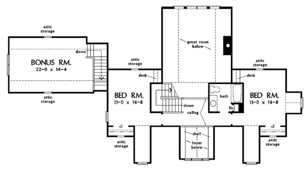 Architectural House Design - Country Floor Plan - Upper Floor Plan #929-699