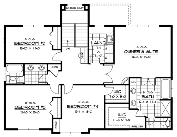 Home Plan - European Floor Plan - Upper Floor Plan #51-647