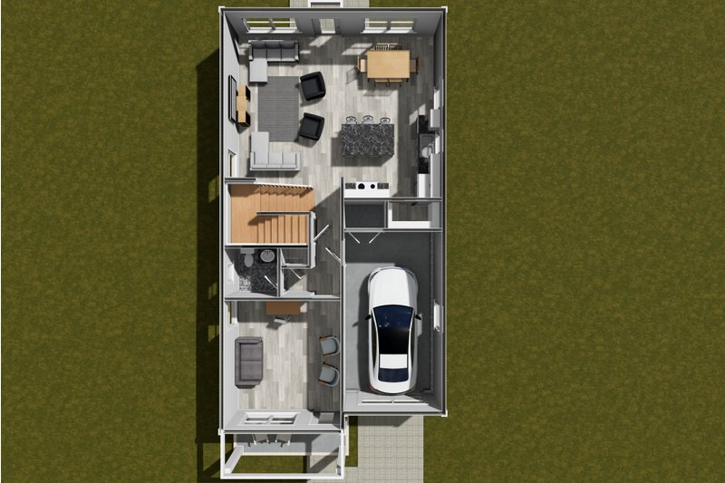 Home Plan - Floor Plan - Main Floor 1 for Modern House Plan #513-2324 - 3 bed, 2.5 bath