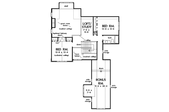Floor Plan - Upper Floor for Traditional House Plan #929-771 - 4 bed, 3 bath