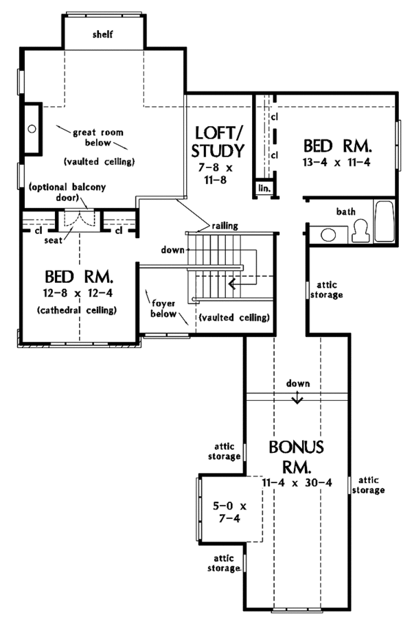 House Plan Design - Traditional Floor Plan - Upper Floor Plan #929-771