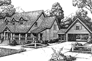 House Plan Design - Exterior - Front Elevation for Country House Plan #140-178 - 4 bed, 3.5 bath