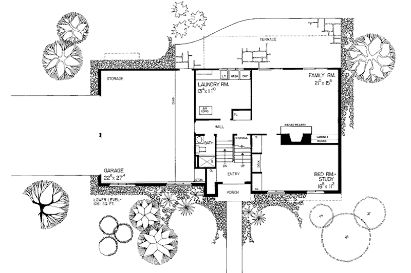 Home Plan - Floor Plan - Main Floor for Tudor House Plan #72-660 - 3 bed, 0 bath