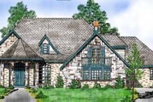 European Exterior - Front Elevation Plan #52-155