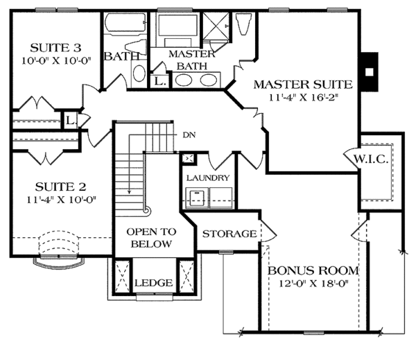 Dream House Plan - Country Floor Plan - Upper Floor Plan #453-441