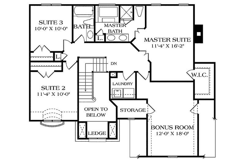 Dream House Plan - Floor Plan - Upper Floor for Country House Plan #453-441 - 3 bed, 2.5 bath