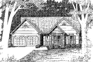 Home Plan - Exterior - Front Elevation for Colonial House Plan #129-164 - 3 bed, 2 bath