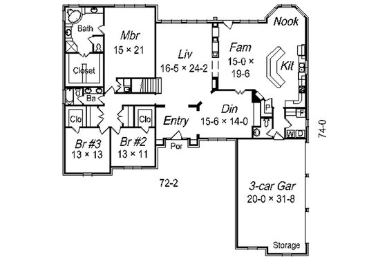 Floor Plan - Main Floor for European House Plan #329-309 - 5 bed, 2.5 bath